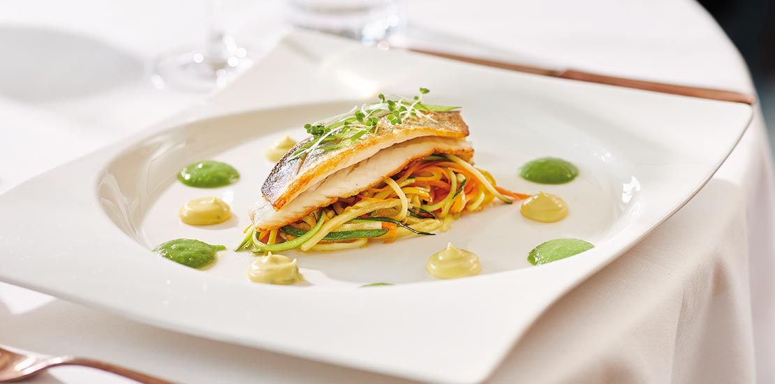 Seabass Fillet with vegetable linguini in Coast to Coast
